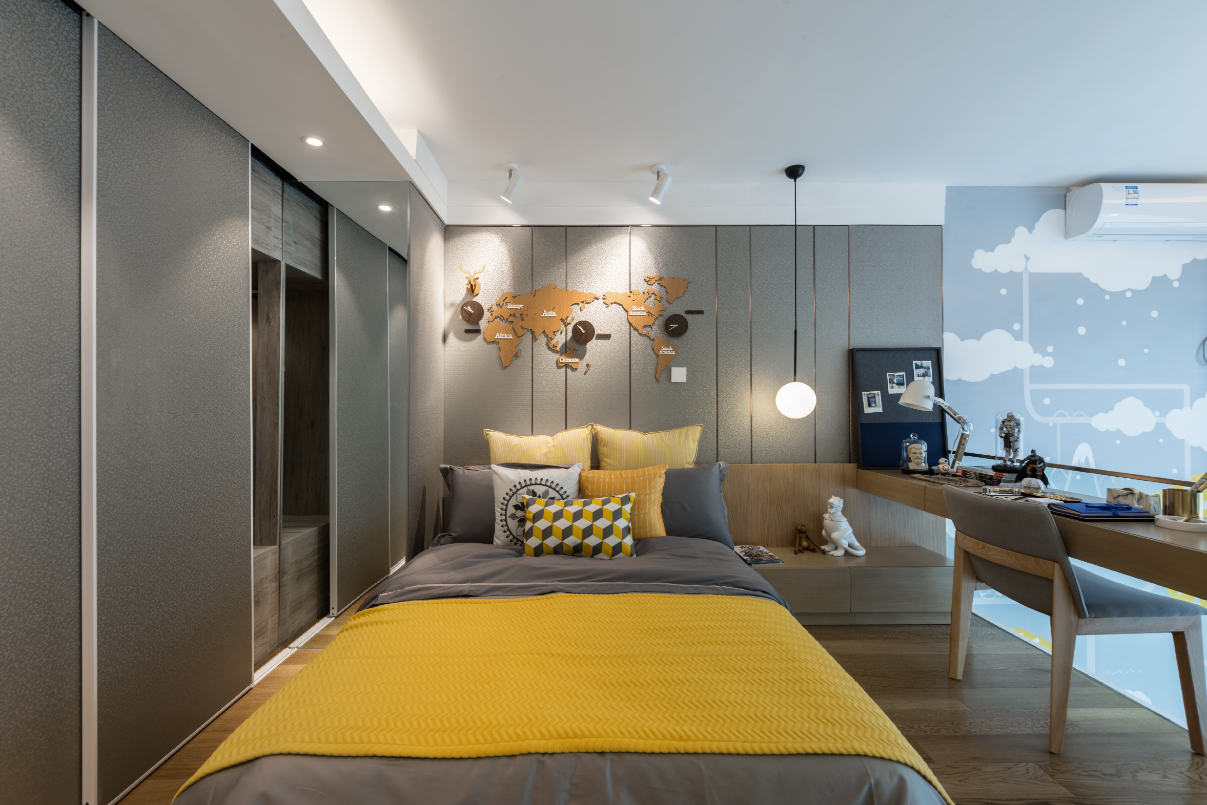 龍湖九里晴川-現(xiàn)代簡約-臥室設(shè)計效果圖